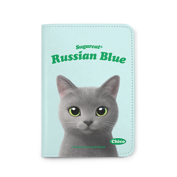 Chico the Russian Blue Type Passport Case