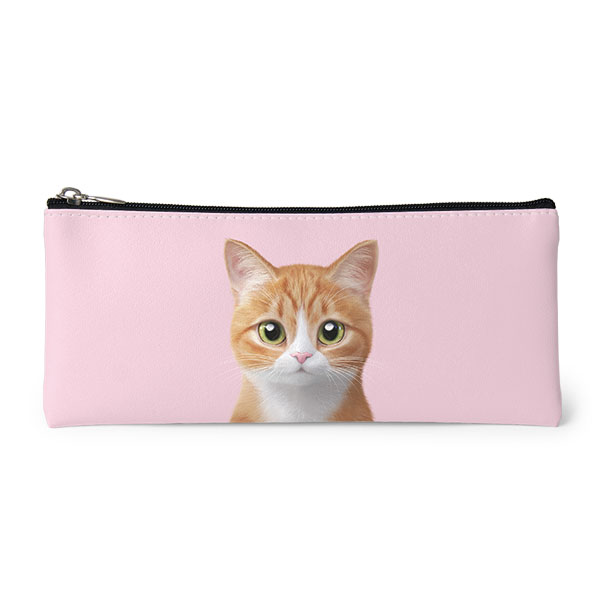 Hobak the Cheese Tabby Leather Pencilcase