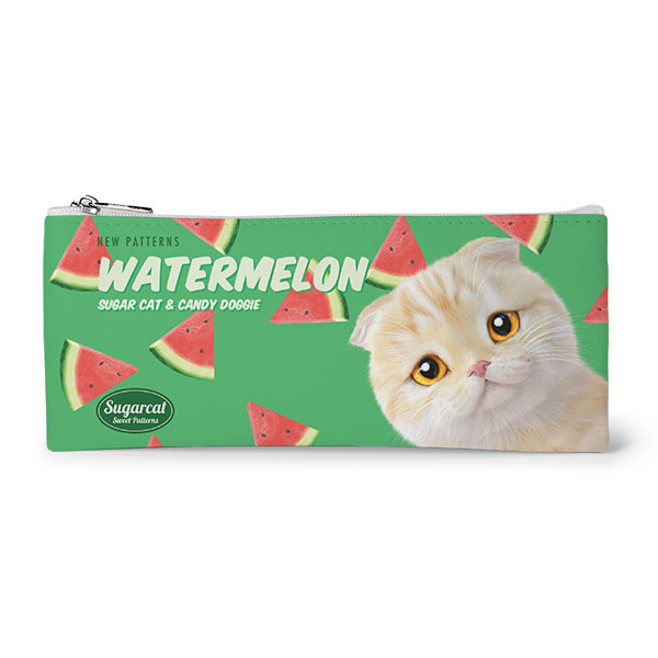 Achi’s Watermelon New Patterns Leather Flat Pencilcase