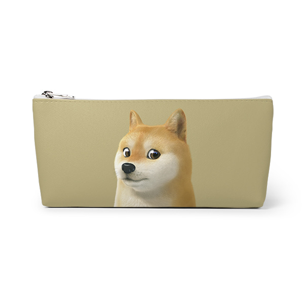 Doge the Shiba Inu (GOLD ver.) Leather Triangle Pencilcase