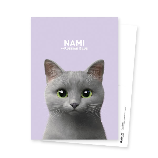 Nami the Russian Blue Postcard
