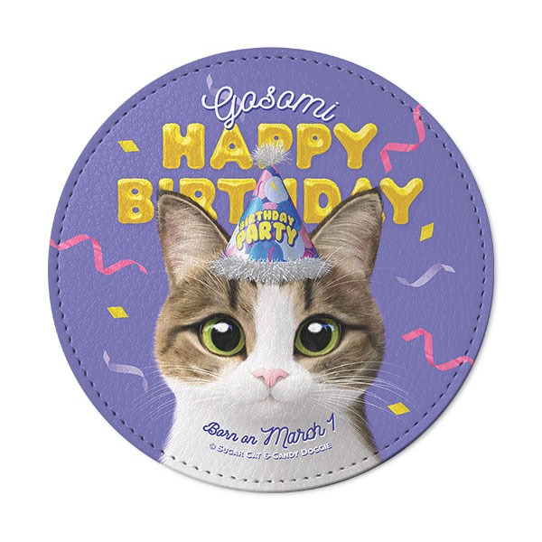 Custom Birthday Party Leather Coaster