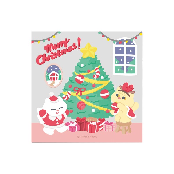 Snooze Kittens® Christmas Tree Postcard