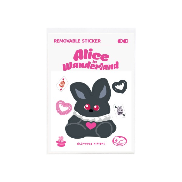 Snooze Kittens® Alice in Wonderland Black Rabbit Removable Sticker