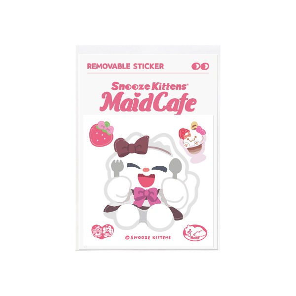 Snooze Kittens® Maid Cafe Snooze Removable Sticker
