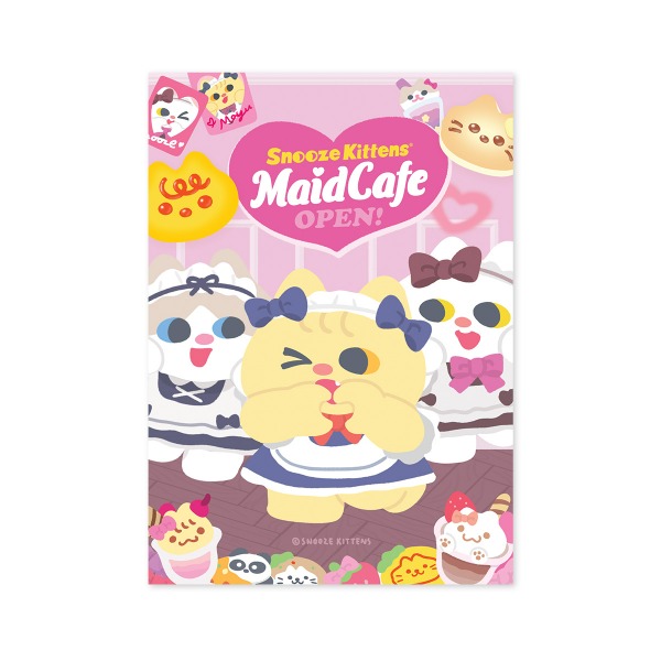 Snooze Kittens® Maid Cafe Postcard