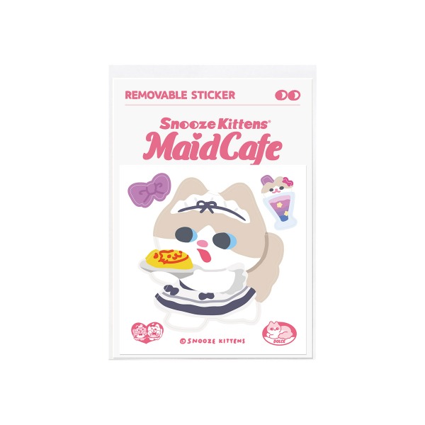 Snooze Kittens® Maid Cafe Dolce Removable Sticker