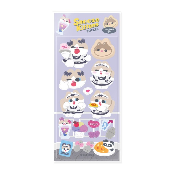 Snooze Kittens® Maid Cafe Dolce Sticker