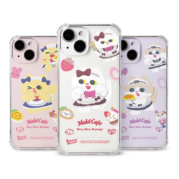 Snooze Kittens® Maid Cafe Shockproof Jelly Case 6 types