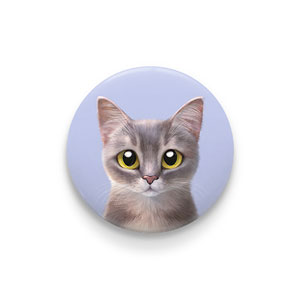 Leo the Abyssinian Blue Cat Pin/Magnet Button