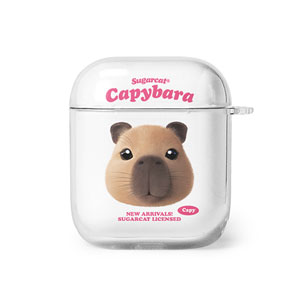 Capybara the Capy TypeFace AirPod Clear Hard Case