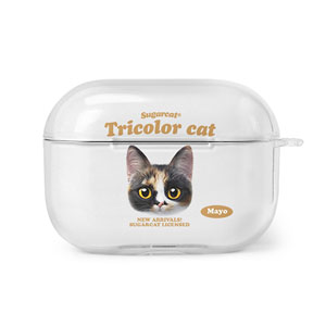 Mayo the Tricolor cat TypeFace AirPod PRO Clear Hard Case