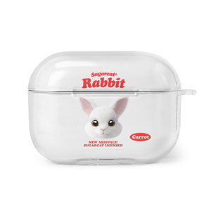 Carrot the Rabbit TypeFace AirPod PRO Clear Hard Case