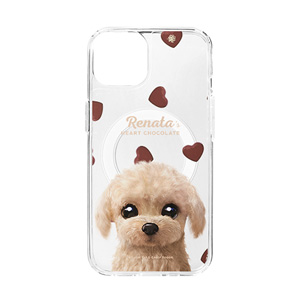 Renata the Poodle’s Heart Chocolate Clear Gelhard Case (for MagSafe)