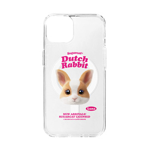 Luna the Dutch Rabbit TypeFace Clear Gelhard Case (for MagSafe)