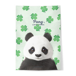 Panda’s Lucky Clover Fabric Poster