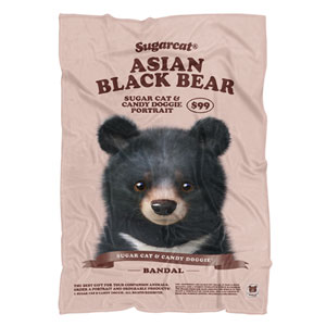 Bandal the Aisan Black Bear New Retro Fleece Blanket