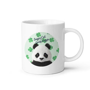 Panda’s Lucky Clover Script Logo Mug