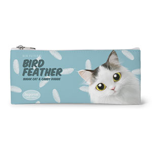Charlie’s Bird Feather New Patterns Leather Flat Pencilcase