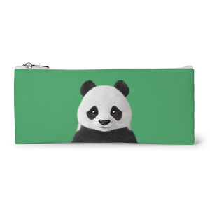 Pang the Giant Panda Leather Flat Pencilcase