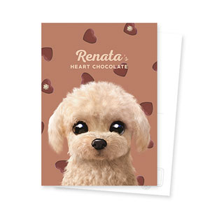 Renata the Poodle’s Heart Chocolate Postcard