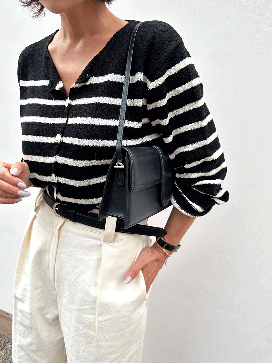 [2310SALE] Autumn Knitwear Striped Cardigan (2 COL)