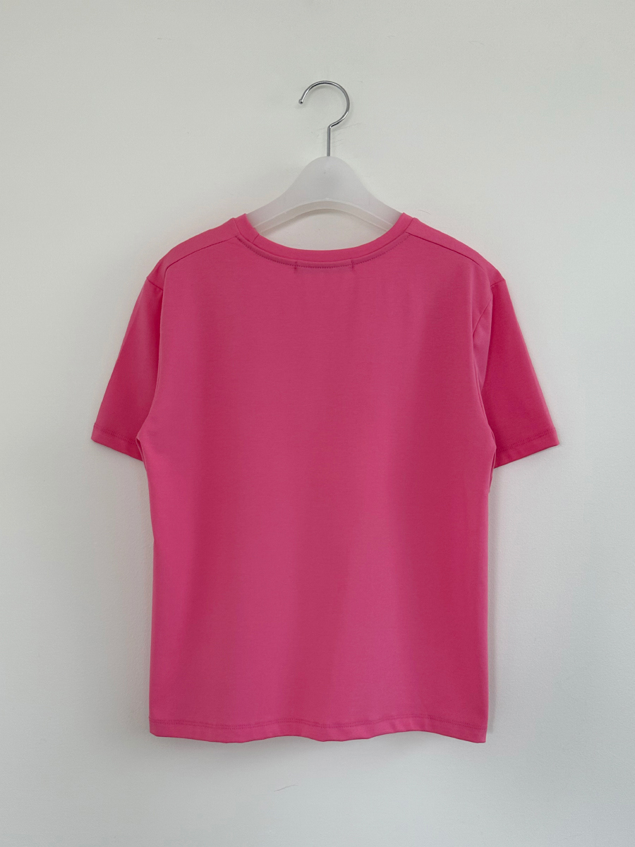 반팔 티셔츠 핑크 색상 이미지-S18L13