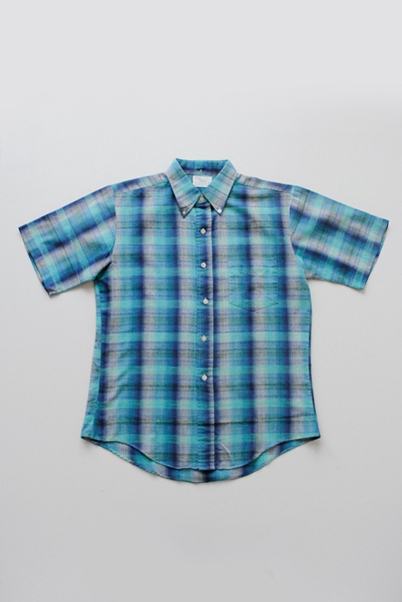 50s SEARS Shadow Plaid Shirt, Japan made (M)