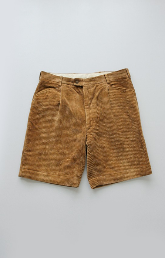 [Custom made] 1950s French Pique Corduroy Cotton Shorts (W34)