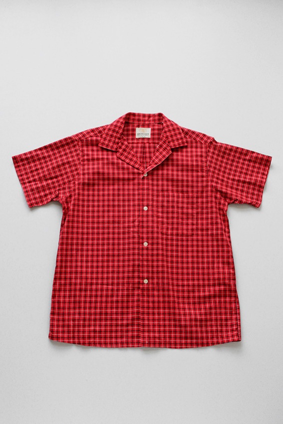 50s Van Heusen Camp Collar Plaid Shirt (M)