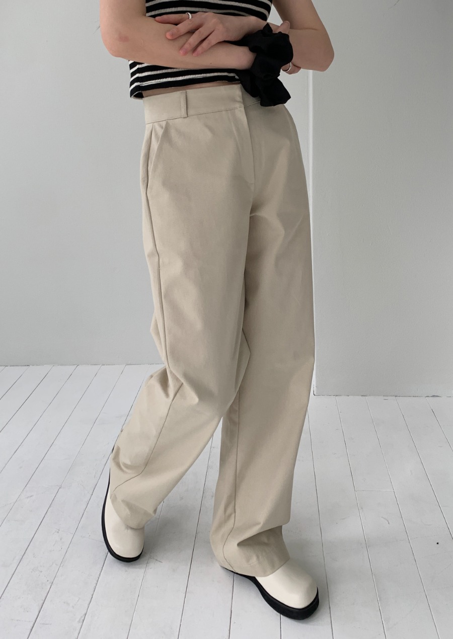 [BEIGE/S 당일출고] THERE COTTON PANTS (2c)