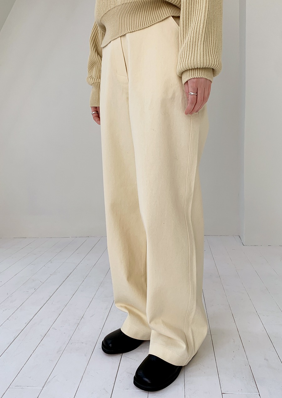 WIDE TWILL COTTON PANTS (3c)