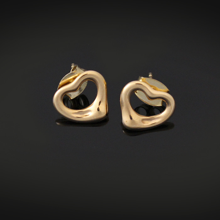 Tiffany&amp;Co(티파니) 18K 750 옐로우골드 엘사 퍼레티 오픈 하트 귀걸이