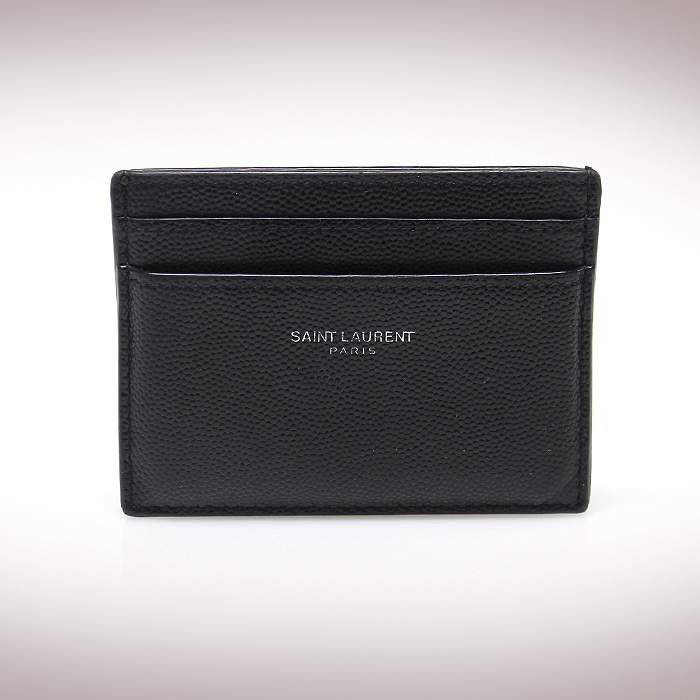 Saint Laurent(생로랑) 375946 블랙 그랑 드 뿌드르 텍스처드 레더 클래식 카드 지갑
