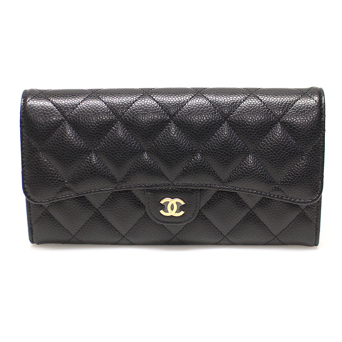 Chanel(샤넬) AP0241 블랙 캐비어 금장 CC로고 클래식 롱 플랩 장지갑 (31번대)