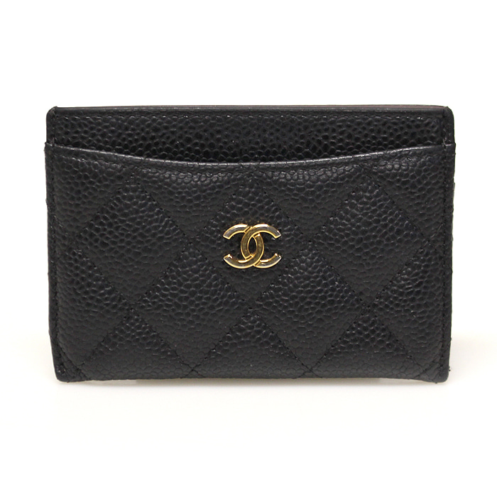 Chanel(샤넬) AP0213 블랙 캐비어 금장 CC로고 클래식 카드 홀더 카드지갑 (24번대)
