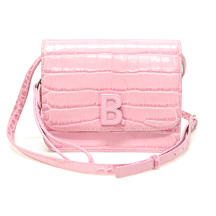 Balenciaga(발렌시아가) 618156 핑크 크로커다일 엠보싱 카프스킨 B 스몰 숄더백
