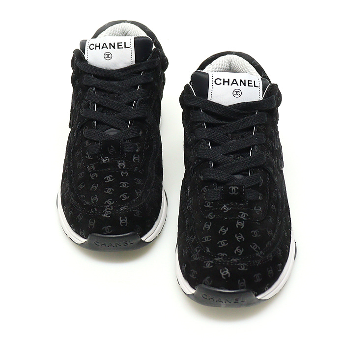 Chanel(샤넬) G39230 블랙 스웨이드 CC로고 트레이너 여성 스니커즈 37