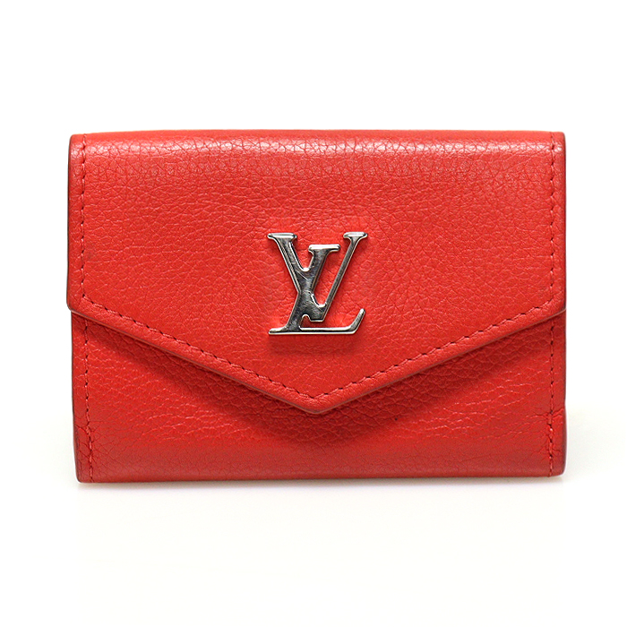 Louis Vuitton(루이비통) M67860 가부키 레드 카프스킨 은장 락미니 월릿 반지갑
