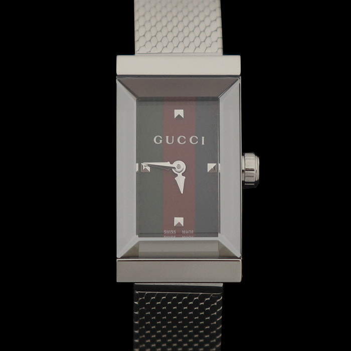 Gucci(구찌) 559659 YA147510 18MM 스틸 쿼츠 G-프레임 WEB 메탈 메쉬밴드 여성 시계