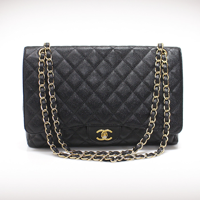 Chanel(샤넬) A47600 블랙 캐비어 금장 체인 클래식 맥시 원플랩 숄더백 (13번대)