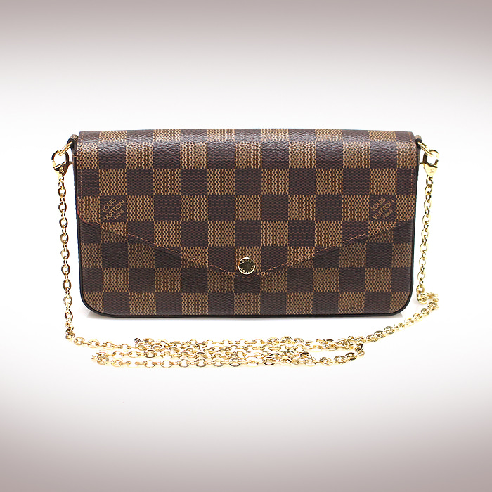 Louis Vuitton(루이비통) N63032 다미에 에벤 캔버스 포쉐트 펠리시 장지갑 크로스백