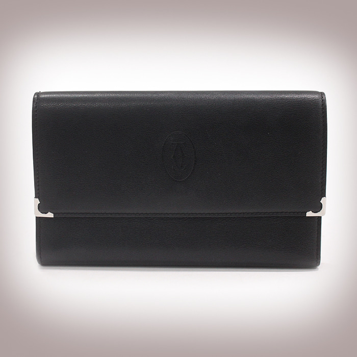 Cartier(까르띠에) L3000599 블랙 카프스킨 TRIFOLD 3단 장지갑