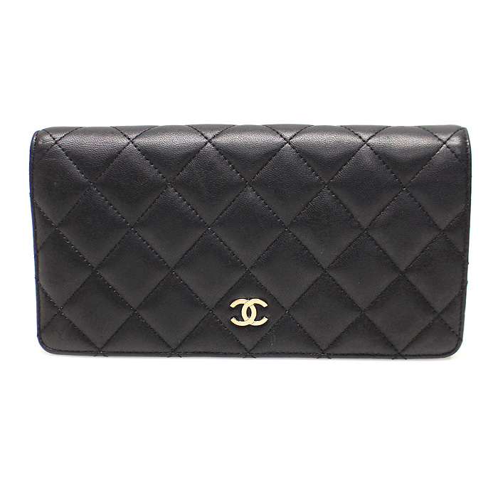 Chanel(샤넬) A31509 블랙 램스킨 금장 CC로고 클래식 롱 플랩 장지갑 (16번대)
