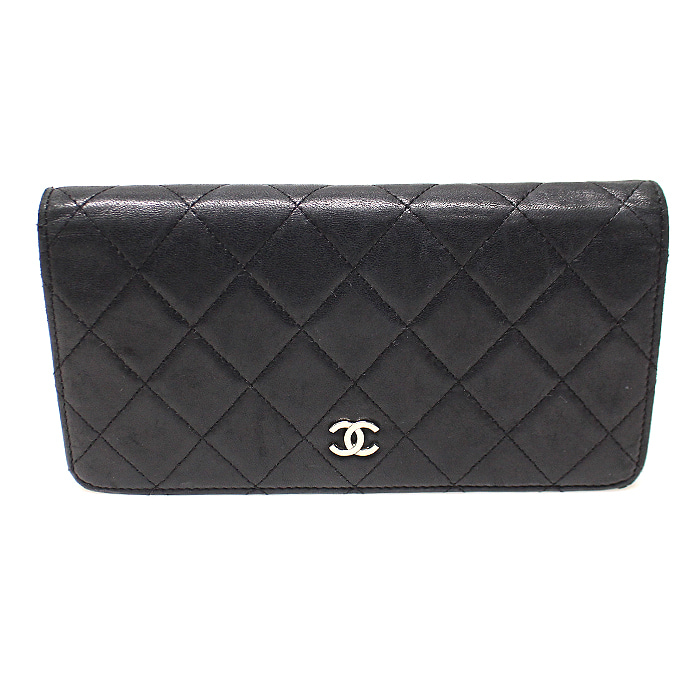 Chanel(샤넬) A31509 블랙 램스킨 은장 CC로고 클래식 롱 플랩 장지갑 (10번대)