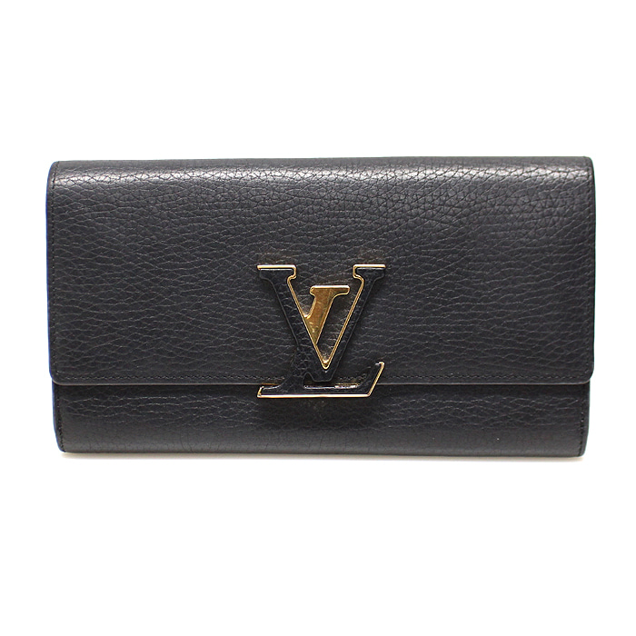 Louis Vuitton(루이비통) M61248 블랙 토뤼옹 레더 금장 카퓌신 월릿 장지갑