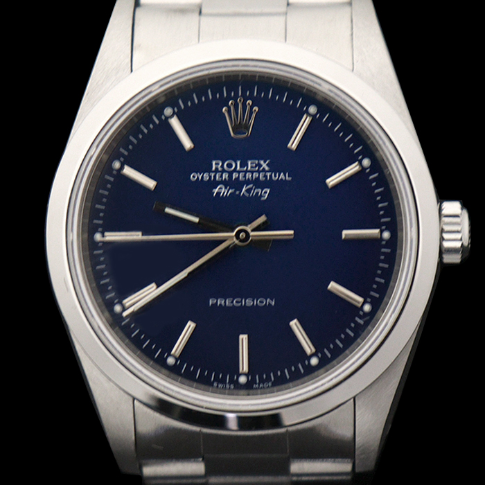 Rolex(로렉스) 14000M 34MM 스틸 오토매틱 블루 다이얼 청판 에어킹 남성 시계