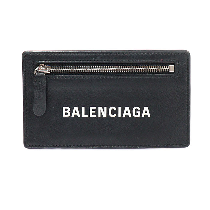 Balenciaga(발렌시아가) 501651 블랙 레더 에브리데이 로고 코인 카드 지갑