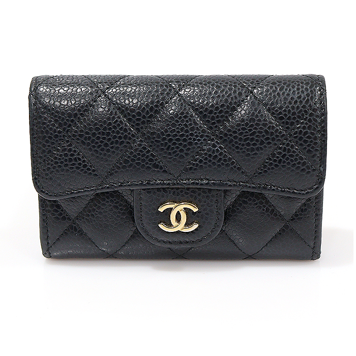 Chanel(샤넬) AP0214 블랙 캐비어 금장 CC로고 클래식 카드지갑 (29번대)