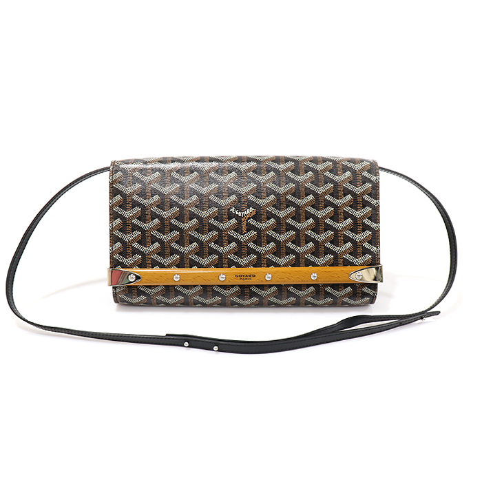 Goyard(고야드) AMAMONTECARLO-PM-01 블랙 고야딘 캔버스 몬테카를로 PM 스트랩 숄더백 클러치